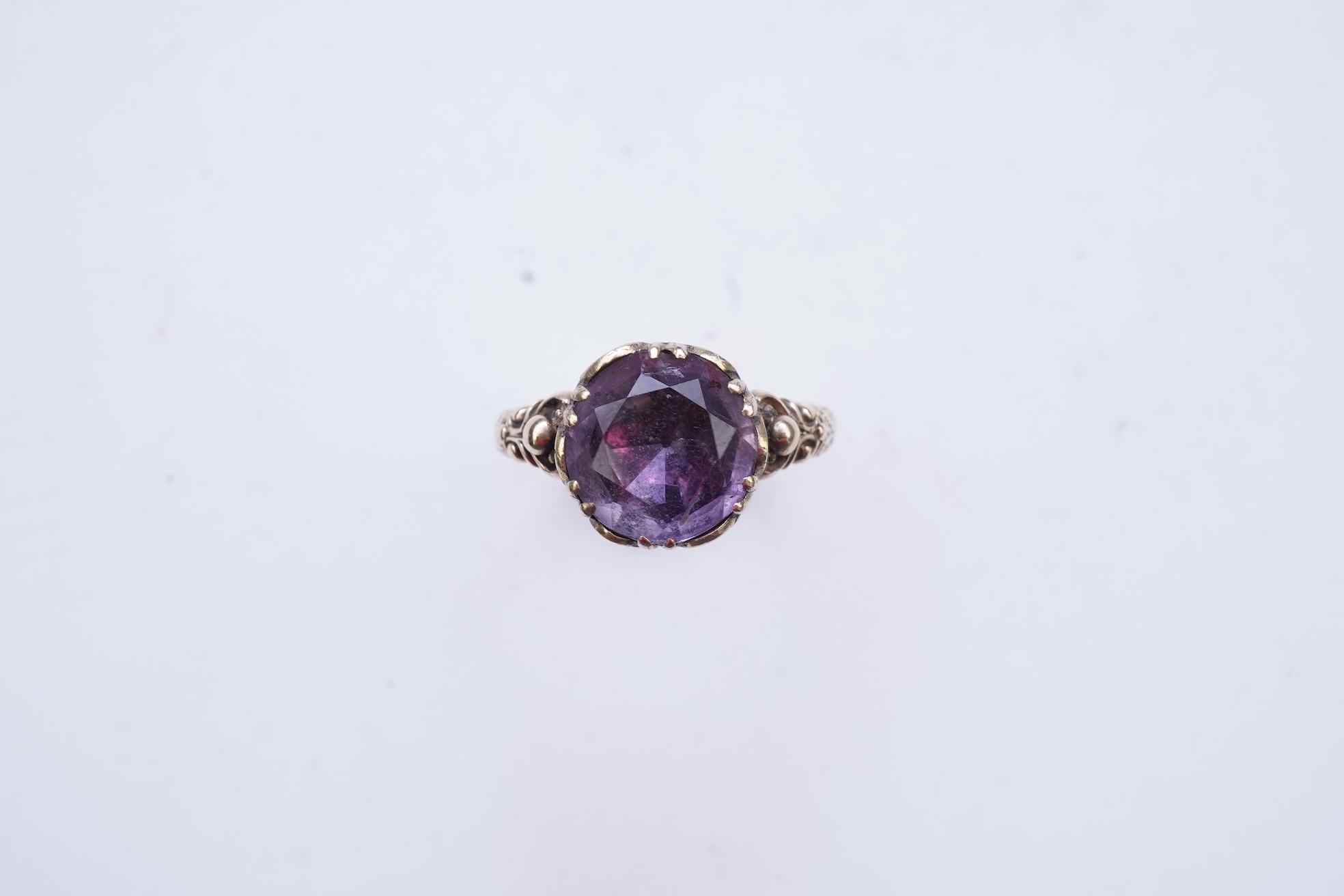 An amethyst ring, 19th century composite